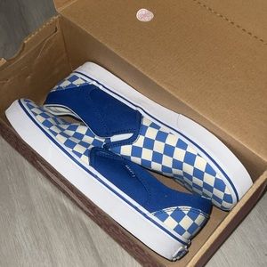 Blue checkered vans